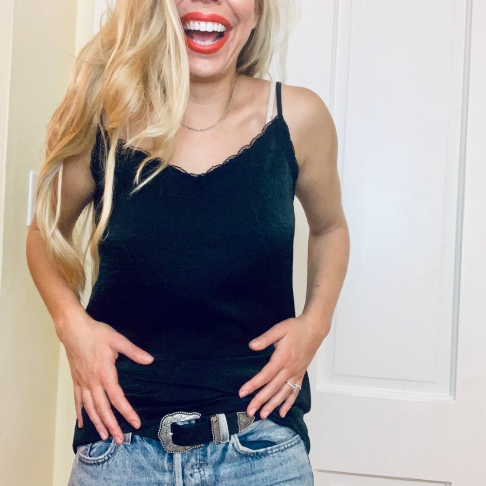 Long Hollister black tank top size small